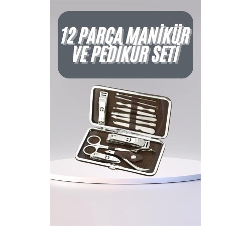 12 Parça Manikür Pedikür Seti Tırnak Bakımı Nasır Temizleme El Ayak Bakımı 12 Parça Manikür Pedikür Seti Tırnak Bakımı Nasır Temizleme El Ayak Bakımı