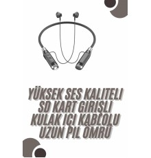 120 Saat Bluetooth Kulaklık Kablolu Boyun Askılı SD Kart Girişli ANC Özellikli
