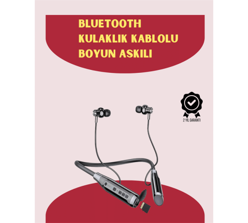 120 Saat Pil Ömrüyle Boyun Askılı Bluetooth Kulaklık – Spor ve Günlük Kullanım İçin