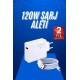 120 Watt Turbo Hızlı Şarj Aleti Seti Hızlı Şarj Adaptörü Beyaz