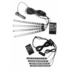12'Lİ Şerit Led Işık RGB Sese ve Müziğe Duyarlı Araç İçi Ayak Altı