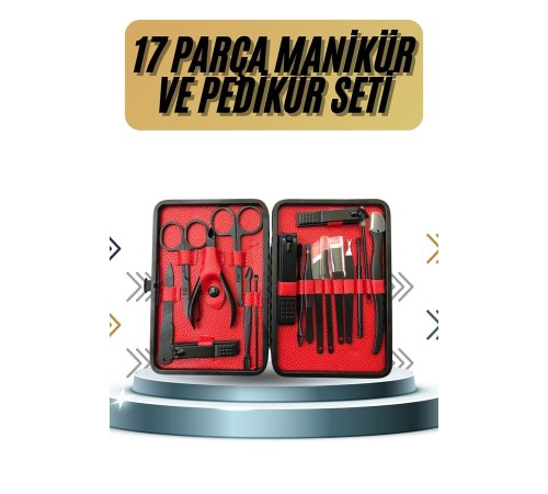 17 Parça Manikür Pedikür Seti El Ayak Bakım Seti Tırnak Makası Törpü 17 Parça Manikür Pedikür Seti El Ayak Bakım Seti Tırnak Makası Törpü