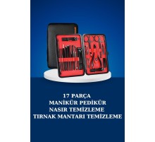17 Parça Manikür Seti Taşınabilir Özel Çantalı El ve Ayak Bakımı Tırnak Batığı Temizleme