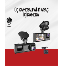 170° Geniş Açı Ön-Arka-İç Kamera Seti – Tam Kapsamlı Araç Güvenliği