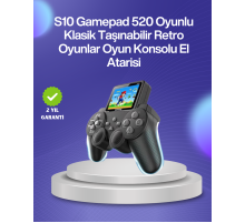 Çocuklar ve Yetişkinler İçin Uygun 500 Oyunlu Taşınabilir Mini Retro El Konsolu,