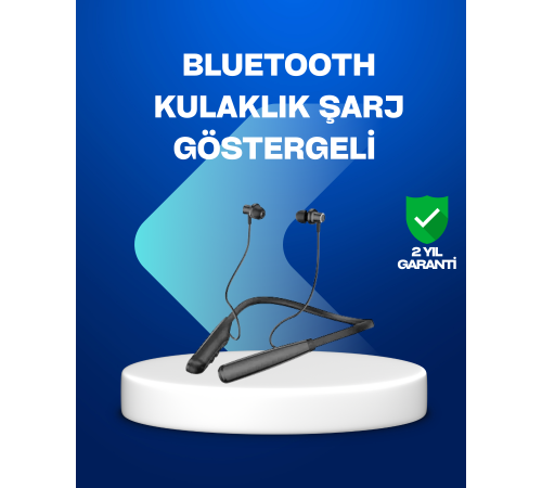 Boyun Askılı Kablosuz Bluetooth Kulaklık – Aktif Gürültü Önleme, LCD Ekranlı