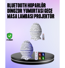 Dinozor Yumurtası Galaksi Projektör Gece Lambası 4'ü 1 Arada – Bluetooth Hoparlörlü