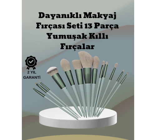 umuşak Kıllı Estetik Tasarımlı 13'lü Makyaj Fırçası Seti Günlük ve Profesyonel Kullanım