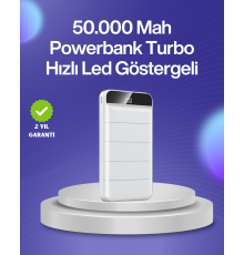4 Cihazı Aynı Anda Şarj Edebilen Güçlü Powerbank 50000 mAh