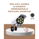 Güneş Enerjili LED Lamba + Güvenlik Kamerası Görünümlü– 5-8 m Hareket Algılamalı, Beyaz Işık