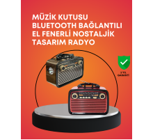 Nostaljik Radyo Görünümlü Bluetooth Hoparlör – FM/AM Yayın, Kablosuz Bağlantı, Şarj Edilebilir