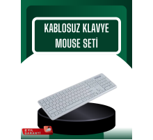 USB Alıcılı Kablosuz Klavye Mouse - Geniş Uyumluluk, Sessiz Tuşlar