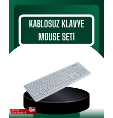 USB Alıcılı Kablosuz Klavye Mouse - Geniş Uyumluluk, Sessiz Tuşlar