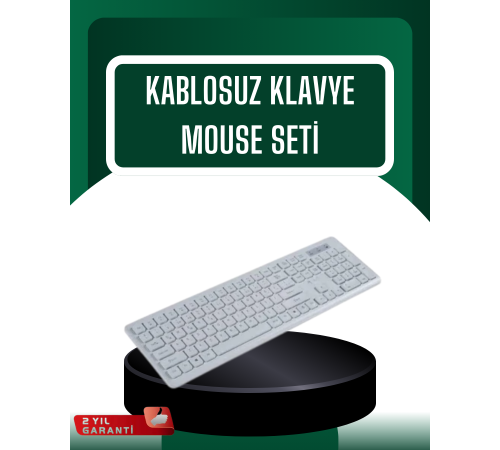 USB Alıcılı Kablosuz Klavye Mouse - Geniş Uyumluluk, Sessiz Tuşlar