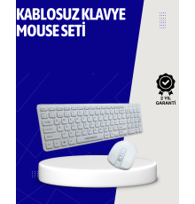 Klavye Mouse Seti Sessiz Kablosuz Türkçe TV  PC Uyumlu