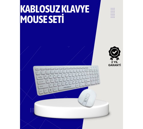 Klavye Mouse Seti Sessiz Kablosuz Türkçe TV  PC Uyumlu