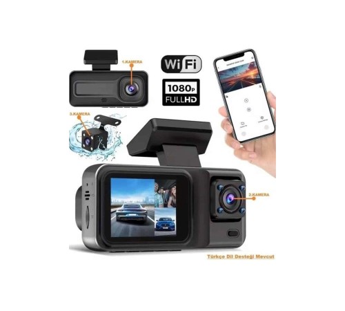 2 İnç Araç İçi Kameralı Ekran 1080P Full HD Kaliteli Hafıza Kart Destekli