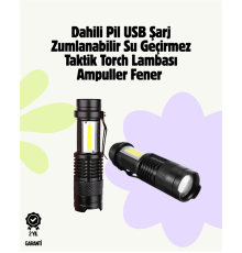 2000 Lümen LED El Feneri - Suya Dayanıklı, Odaklı, Klipsli