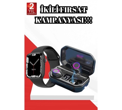 2025 Model Akıllı Saat ve Bluetooth Kulaklık 5.0 Bluetooth Bağlantılı Dokunmatik Ekran
