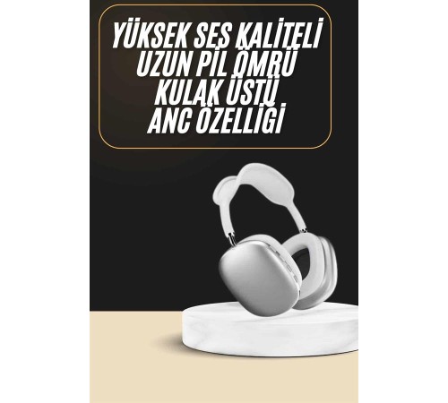 2025 Model Kulak Üstü Kablosuz Bluetooth Kulaklık Gürültü Azalta Uzun Pil