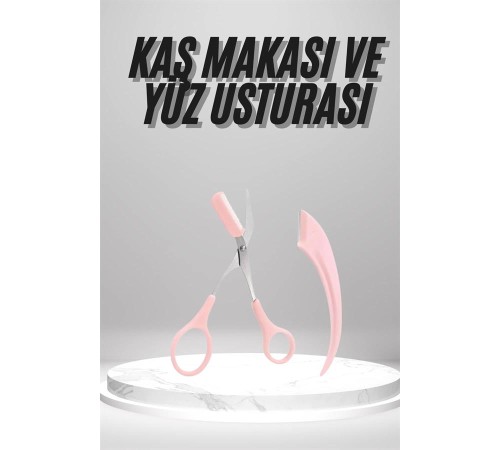 2'li Kaş Bakım Seti Taraklı Kaş Makası Ve Kaş Usturası Kaş Şekillendirici