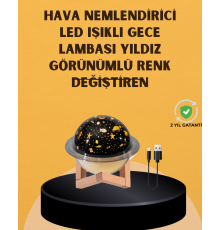 Projektör ışıklı, aromaterapi uyumlu mini masaüstü hava nemlendirici cihaz