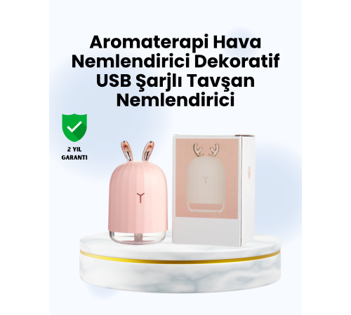 Beyaz Renk Ultrasonik Hava Nemlendirici ve Aromaterapi Difüzörü