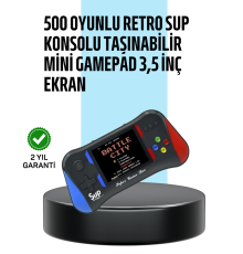 3,5 İnç Ekranlı Taşınabilir El Konsolu – 500 Klasik Oyunla Eğlence Yanınızda