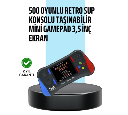 3,5 İnç Ekranlı Taşınabilir El Konsolu – 500 Klasik Oyunla Eğlence Yanınızda