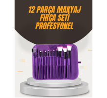 Fondöten, Allık ve Far Uygulamalarına Uygun 12 Parça Makyaj Fırça Takımı Ergonomik Saplı