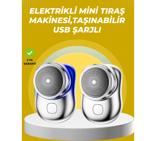 Taşınabilir, cep boyunda, şarjlı elektrikli tıraş makinesi