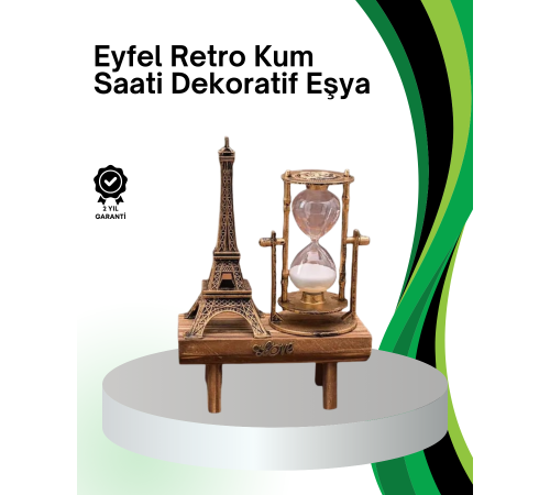 Dekoratif Kum Saati – Ahşap Malzeme, Hediyelik Masa Aksesuarı