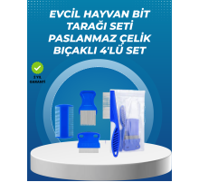 Kedi, Köpek ve Küçük Hayvanlar İçin 4 Parça Ergonomik Tarak Takımı