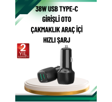 3A Güç Kapasiteli USB & Type-C Çakmaklık Şarj Adaptörü