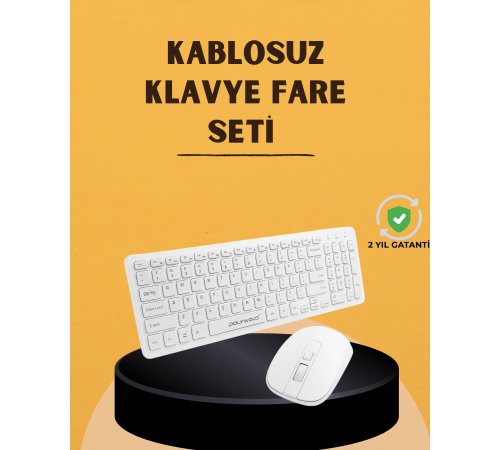 Klavye Mouse Seti Sessiz Kablosuz Türkçe TV  PC Uyumlu