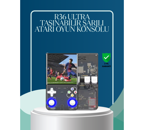 R36 Ultra Çift Joystickli Retro Oyun Konsolu 2500mAh Bataryalı