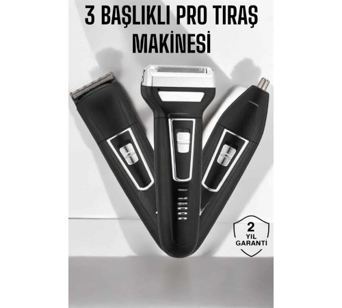 3 Başlıklı Profesyonel Tıraş Makinesi