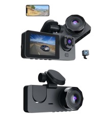 3 Kameralı 2 İnç 1080P Araç İçi Kamera Sürüş Kamerası CarPlay