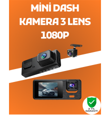 3 Kanallı Araç DVR – Ön + İç + Arka Kamera ile Tam Kapsama, Yüksek Güvenlik