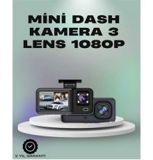 3 Kanallı Araç Kamerası – Full HD 1080P Kayıt, 2” Ekran, Park Gözetimi Desteği