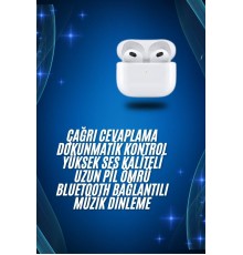 3.Nesil İOS Android Uyumlu Bluetooth 5.0 Beyaz Çağrı Cevaplama