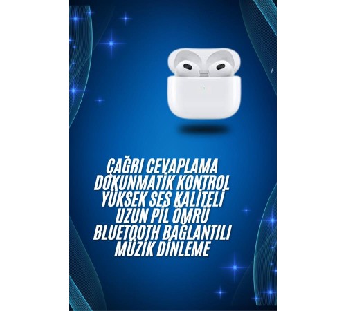 3.Nesil İOS Android Uyumlu Bluetooth 5.0 Beyaz Çağrı Cevaplama