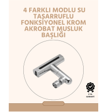 360° Dönüşlü Su Akışı Başlığı | 4'ü 1 Arada Kullanım
