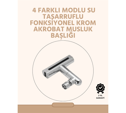 360° Dönüşlü Su Akışı Başlığı | 4'ü 1 Arada Kullanım