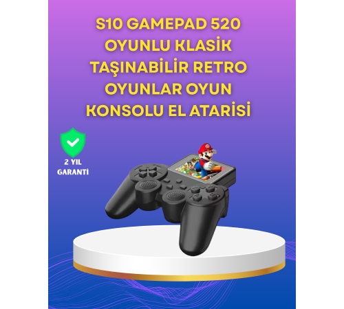 2.4 İnç HD Renkli Ekranlı 500-in-1 Taşınabilir Retro Oyun Konsolu, Kablolu TV Bağlantısı ve Uzun Pil Ömrü