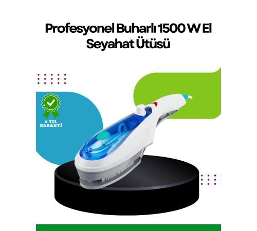 Taşınabilir Buharlı Ütü 1500W | Giysilerde Yanık Bırakmaz, Kokuyu Giderir