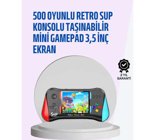 Taşınabilir Oyun Konsolu – 3,5" Ekranlı ve 500 Oyunlu