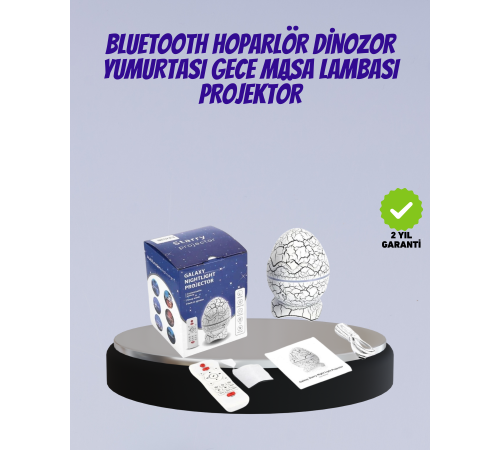 Bluetooth Bağlantılı Dinozor Yıldız Projektör Gece Lambası ve Uyku Yardımcısı