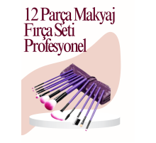 Yumuşak Fiber Kıllardan Oluşan 12'li Makyaj Fırçası Seti Göz Farı Allık ve Kontür İçin
