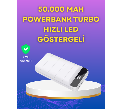 Lightning ve Type-C Girişli 50000mAh Powerbank